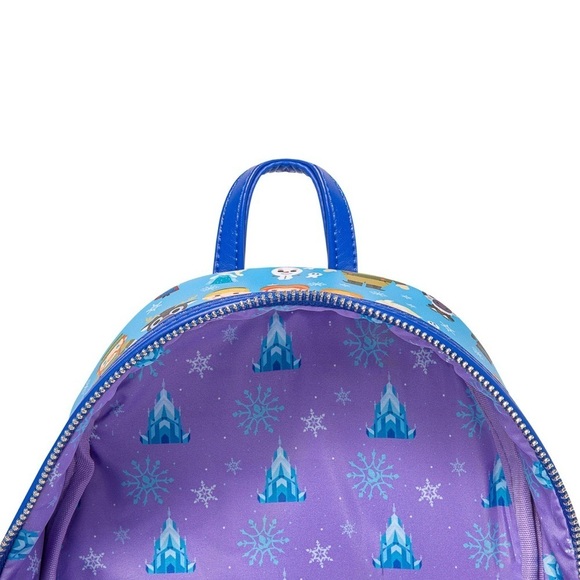 NWT LOUNGEFLY DISNEY Frozen Chibi Cartoon Character Print Mini Backpack - Picture 7 of 12